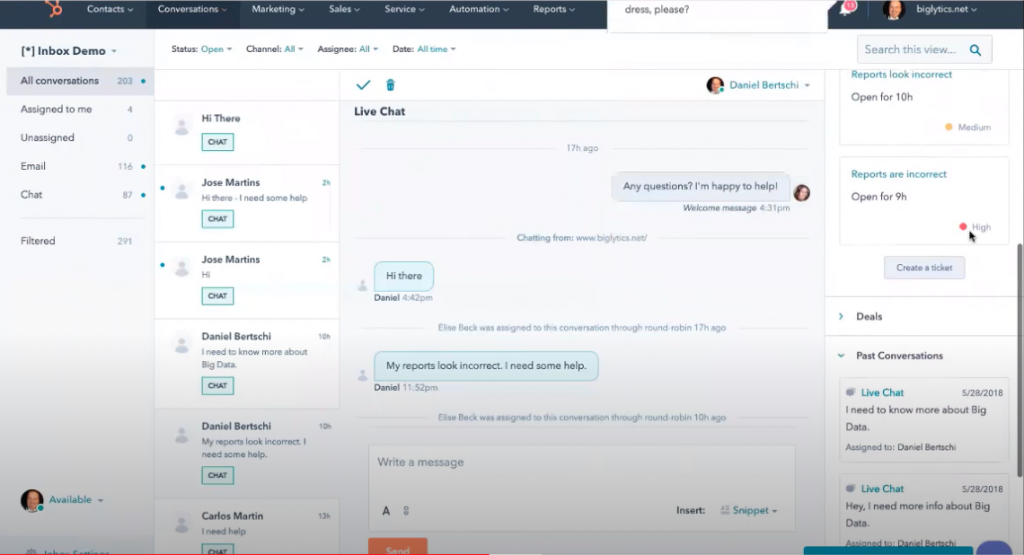 conversations an dlive chat