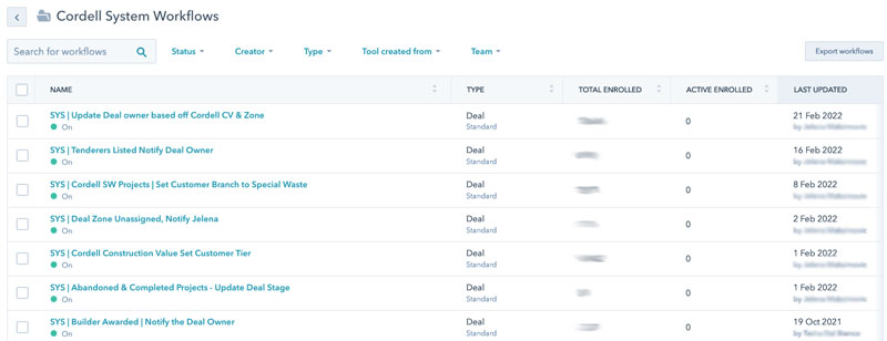 HubSpot Cordell Workflows