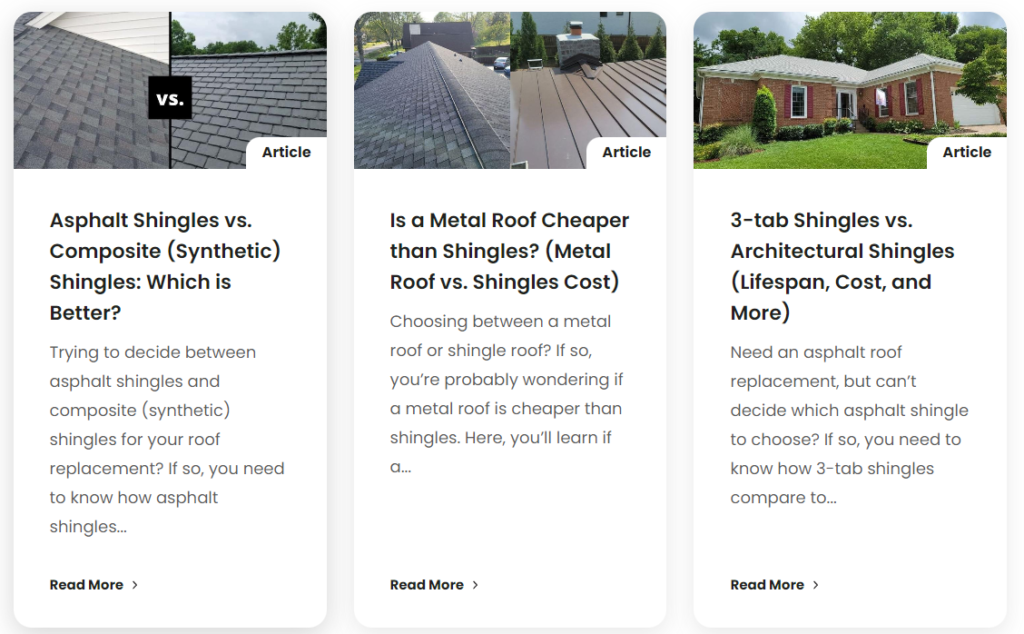example of some of their “comparisons and versus” blog articles