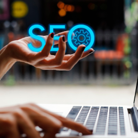 SEO and domain authority near laptop