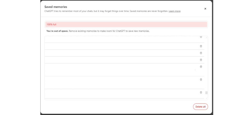 chatgpt saved memories