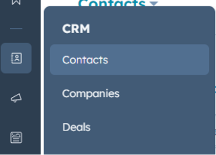contacts section in hubspot