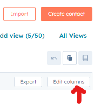 edit columns section
